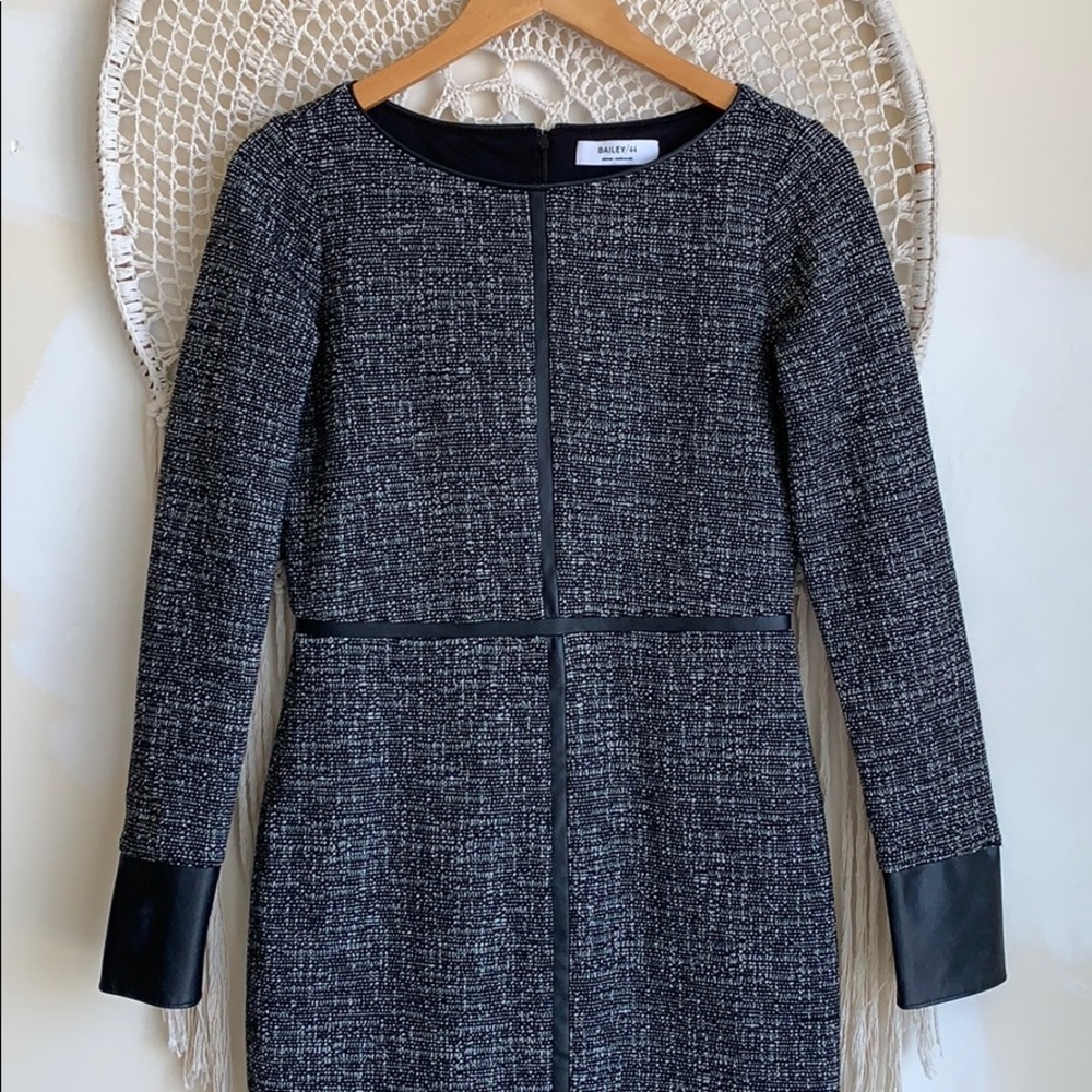 ANTHRO Bailey 44 faux leather trim knit dress. M